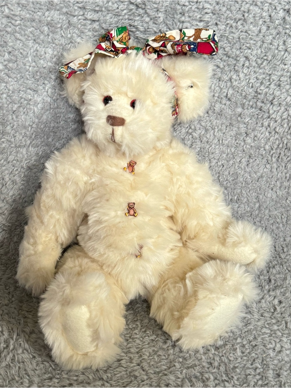 Annette Funicello Bear Belly Buttons Plush 15” Jointed Teddy Stuffed Animal Soft